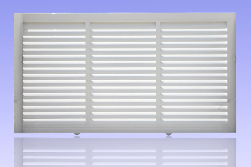 Portail brise vue coulissant en aluminium laqué blanc MG ALUMINIUM