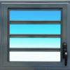 Jalousie en aluminium laqué anthracite J104 de la gamme Alizée avec lames de verre MG ALUMINIUM